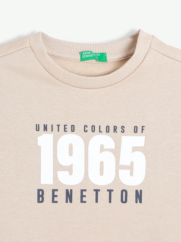 UCB printed knitted t shirt in beige