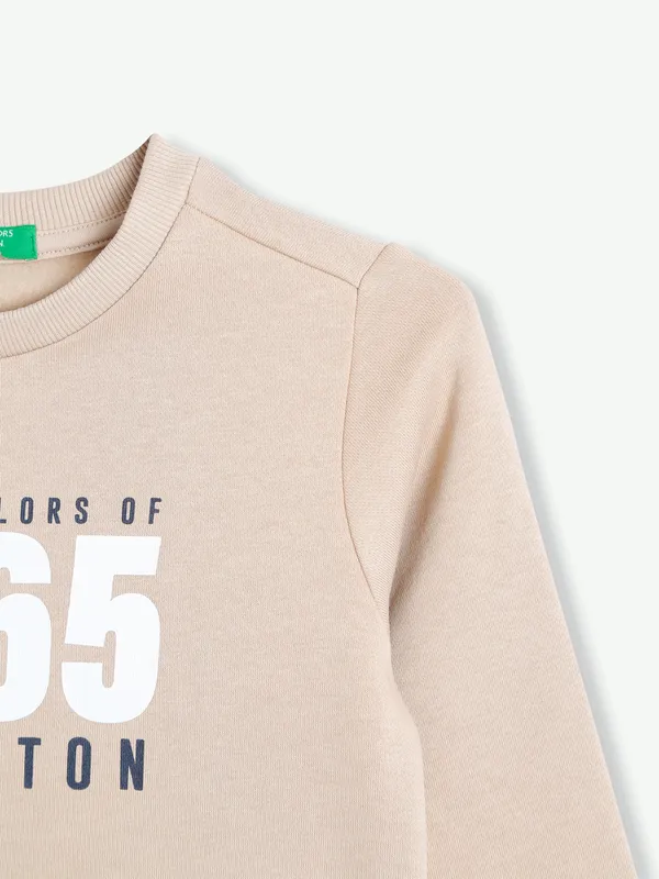 UCB printed knitted t shirt in beige