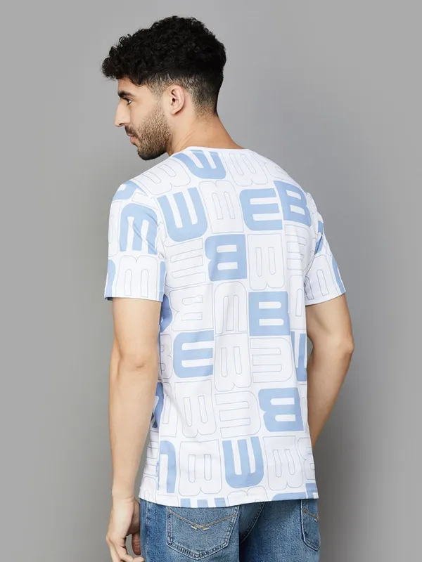 UCB printed light blue t-shirt in cotton fabric