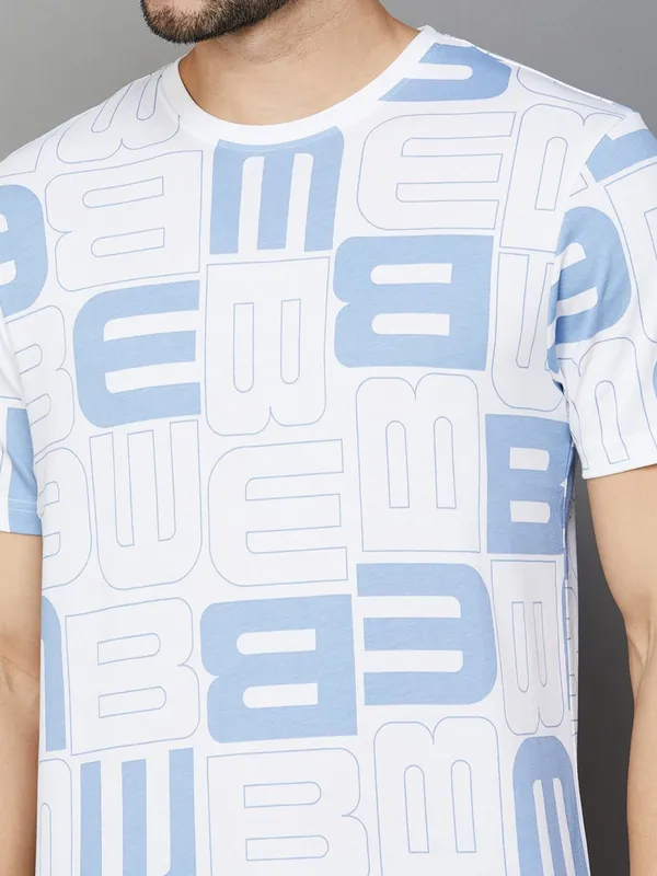 UCB printed light blue t-shirt in cotton fabric