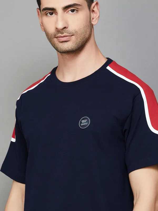 UCB printed navy slim fit t-shirt