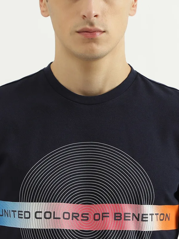 UCB printed navy t shirt