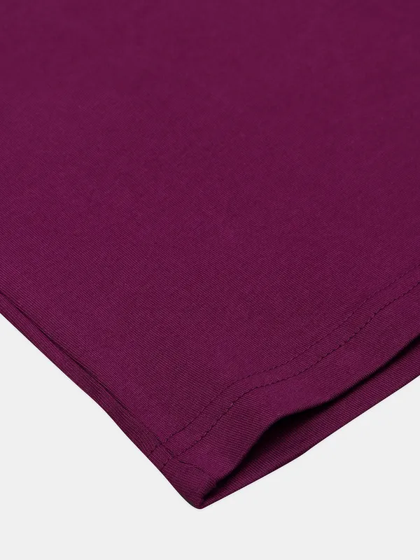 UCB printed purple cotton slim fit t shirt