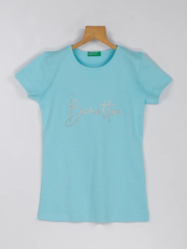 UCB printed sky blue cotton top