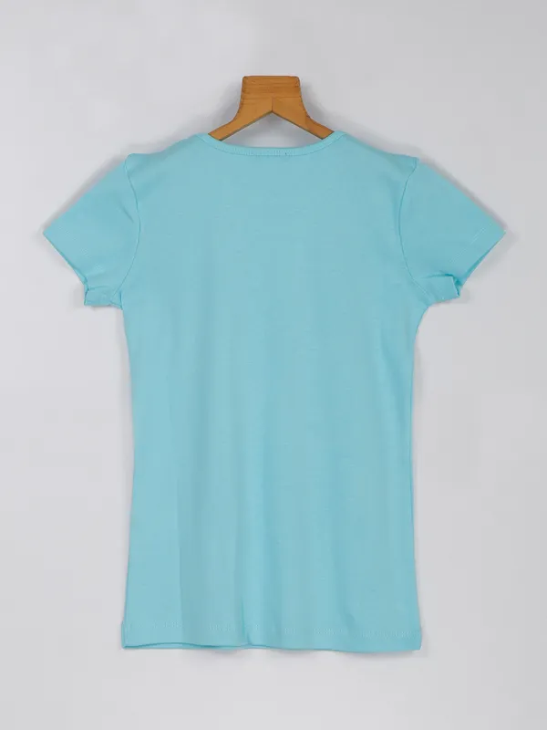 UCB printed sky blue cotton top