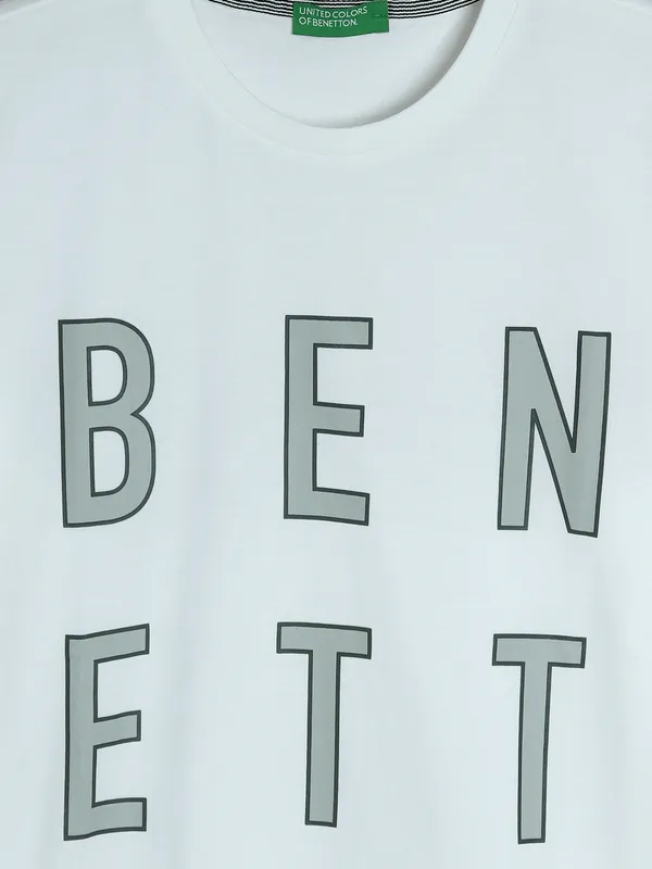 UCB printed white cotton casual t-shirt