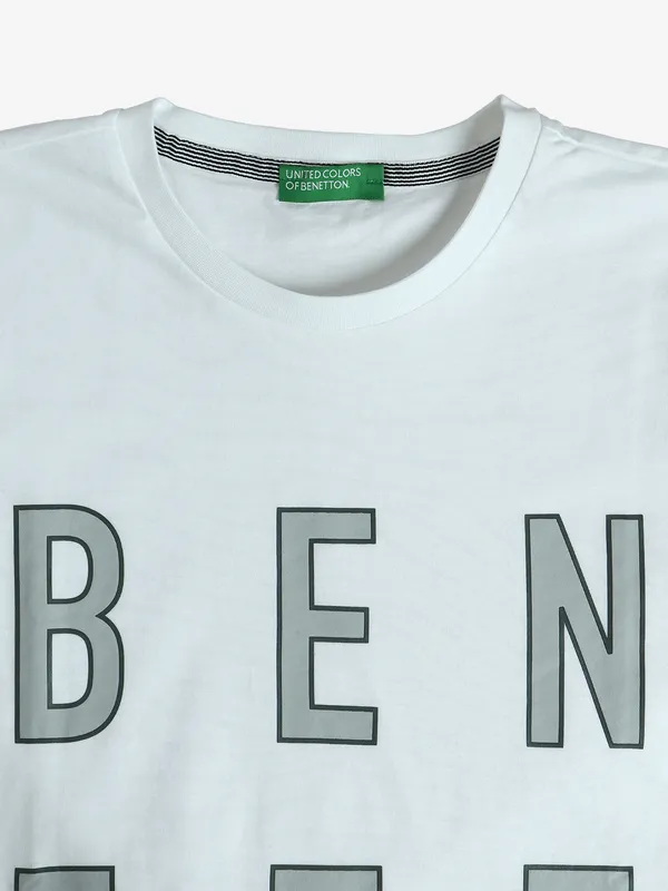 UCB printed white cotton casual t-shirt