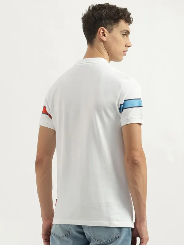 UCB printed white cotton slim fit t-shirt