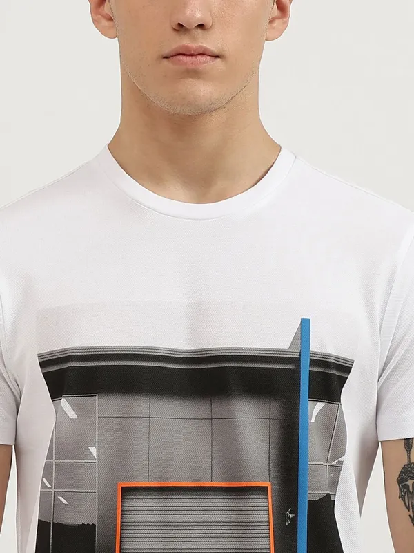 UCB printed white t-shirt in cotton fabric
