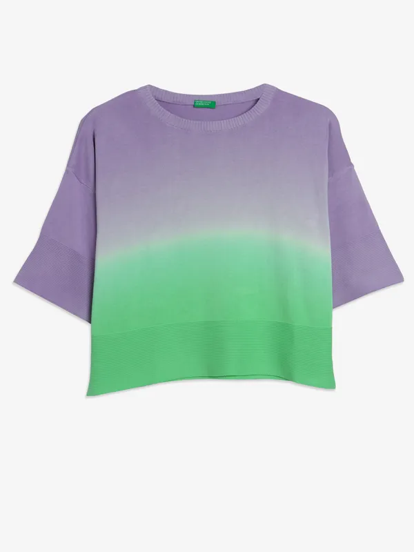 UCB purple and green ombre style top