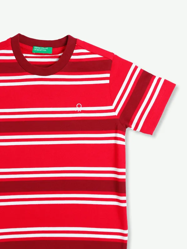 UCB red knitted stripe t shirt