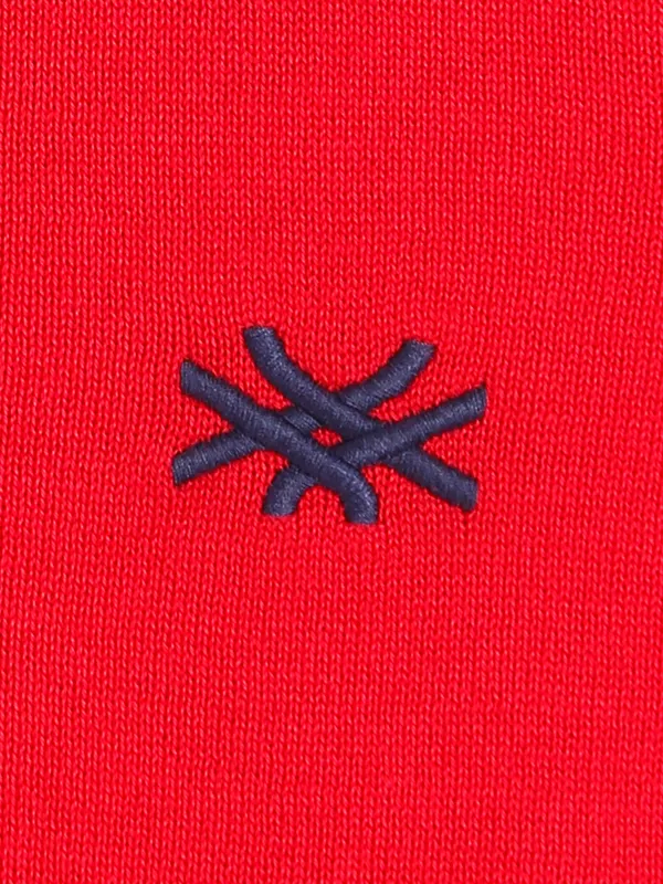 UCB red plain knitted t shirt