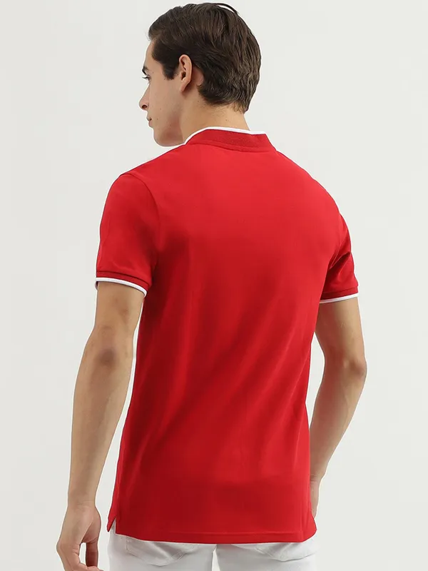 UCB red plain slim fit t shirt