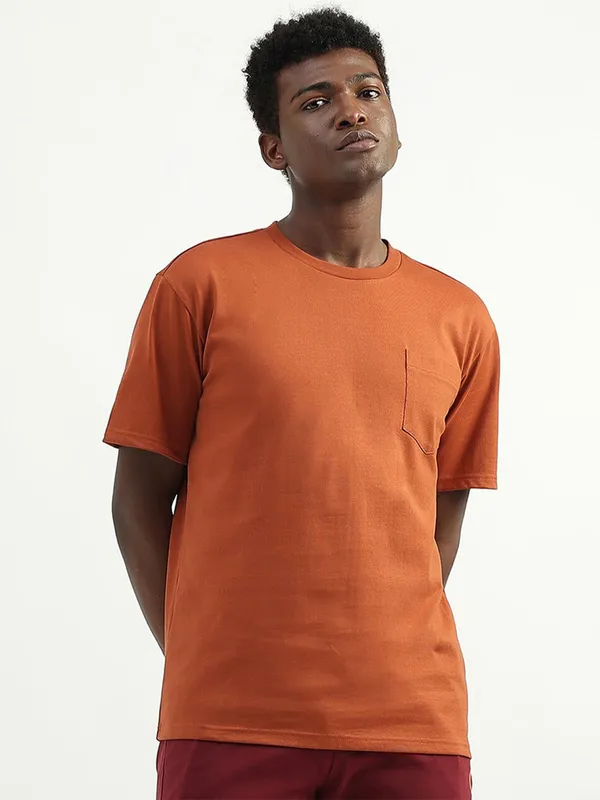 UCB rust orange plain cotton t shirt