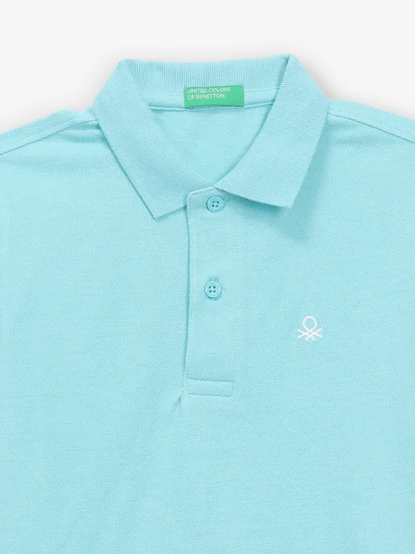 UCB sky blue plain cotton silk t-shirt