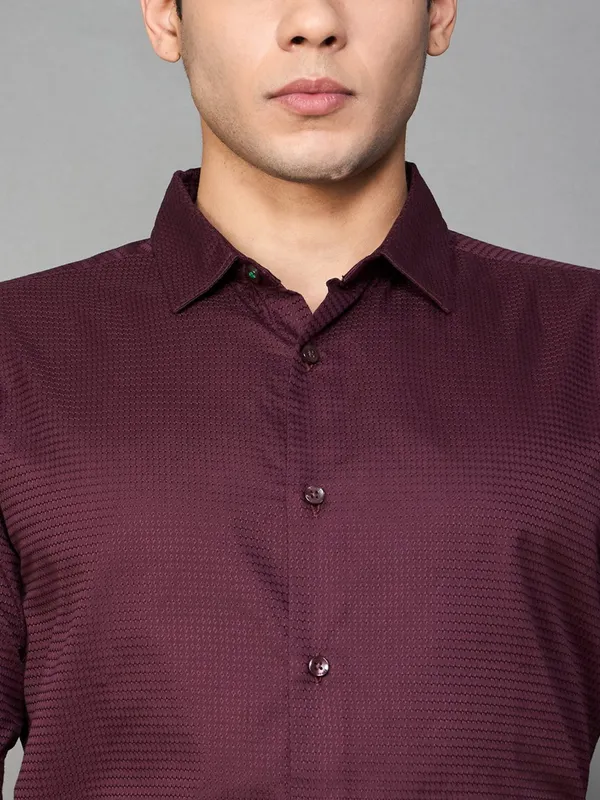 UCB sober wine cotton casual wear shirt for men