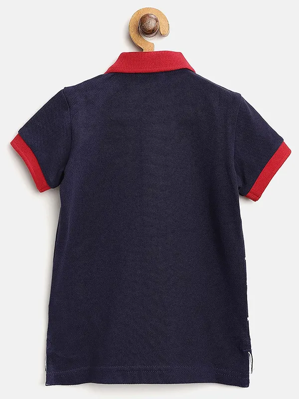 UCB printed navy hued boys t-shirt
