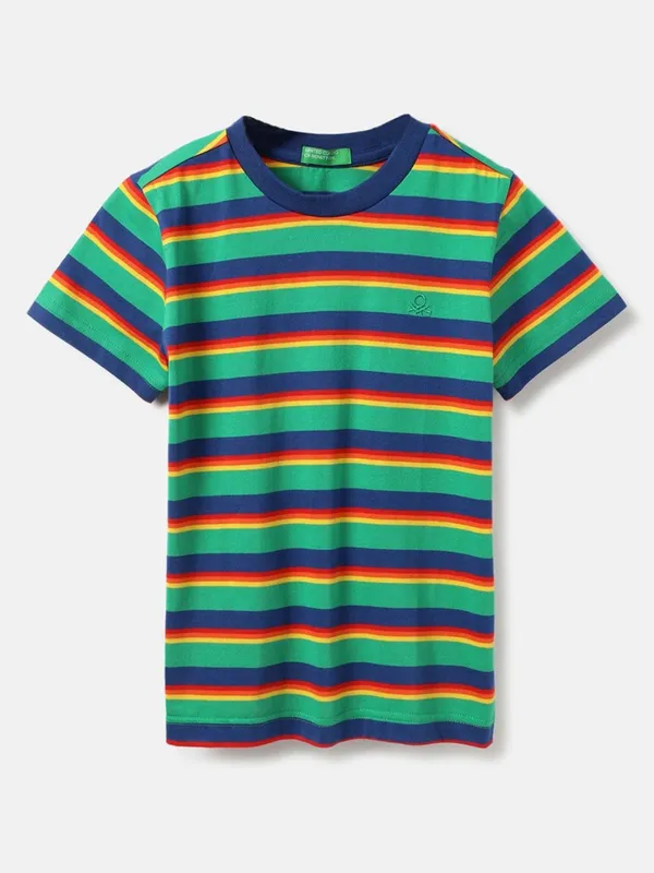 UCB stripe green t-shirt in cotton fabric