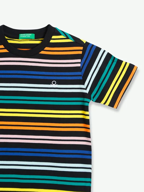 UCB stripe knitted black t shirt