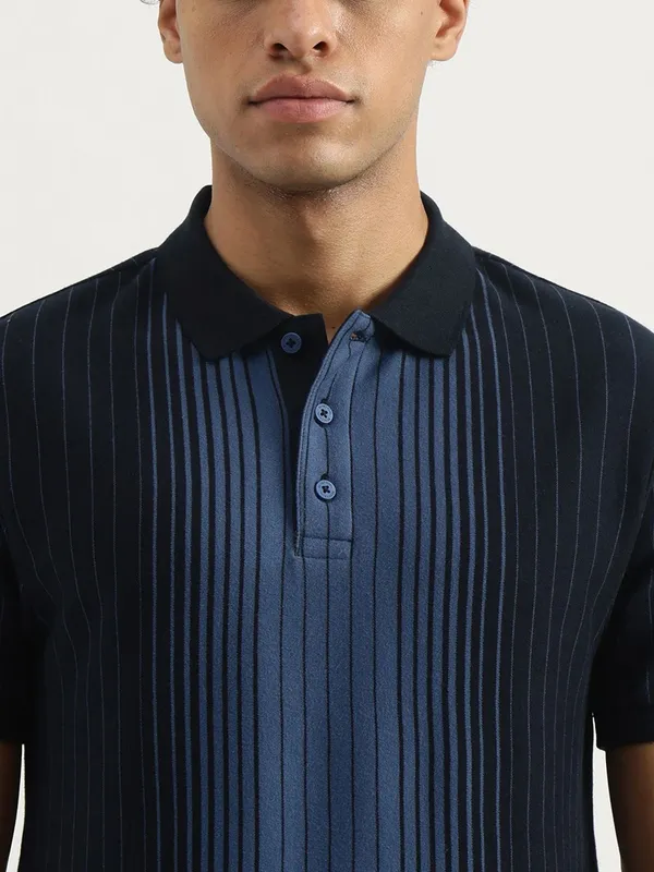 UCB stripe navy cotton t-shirt