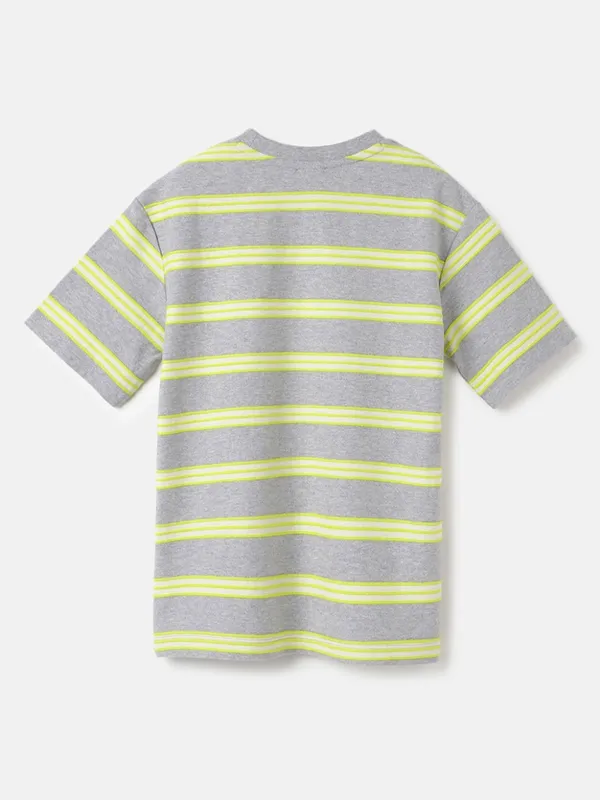 UCB stripe pattern grey cotton t-shirt