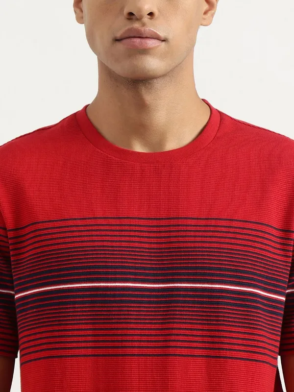 UCB striped red cotton t-shirt for men