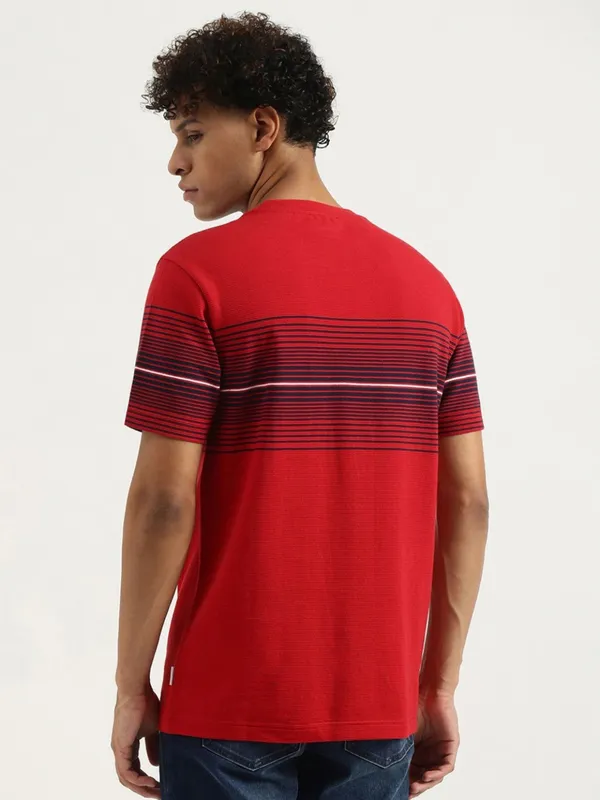 UCB striped red cotton t-shirt for men