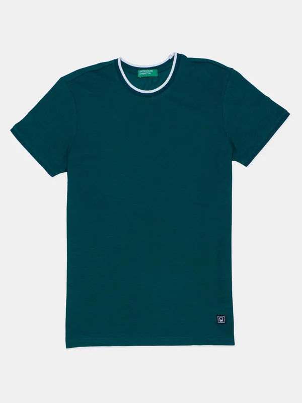 UCB teal green plain cotton t shirt