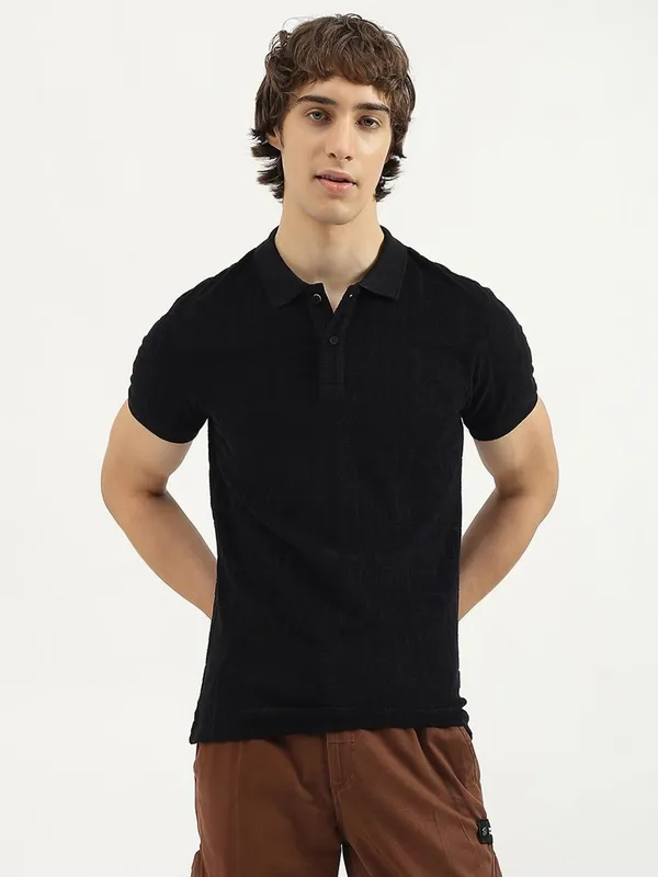 UCB textured cotton clack t-shirt for men