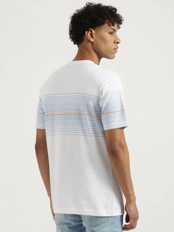 UCB textured white cotton t-shirt for men