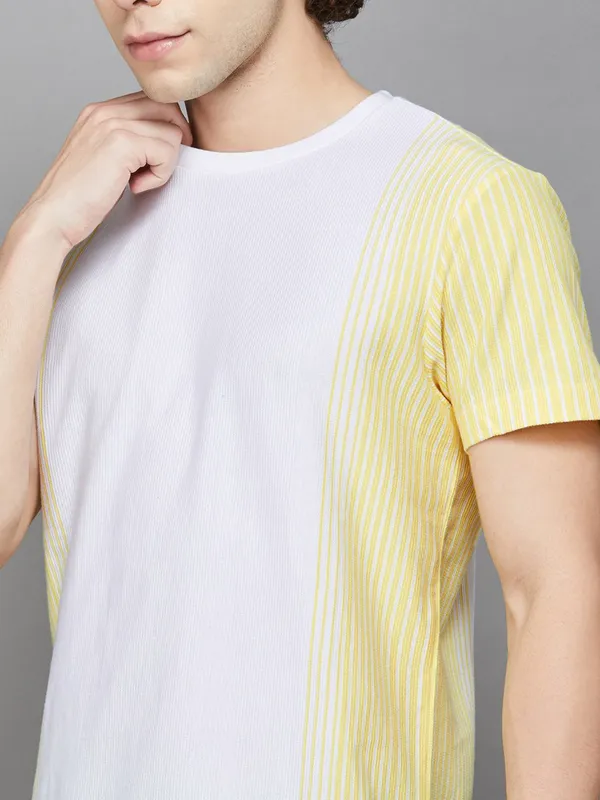 UCB white and yellow cotton t-shirt