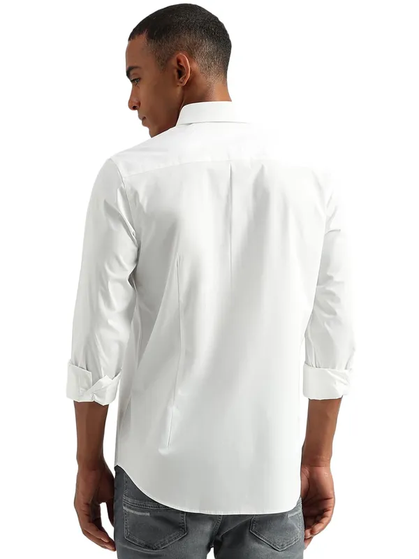 UCB white color block cotton shirt