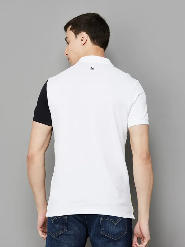 UCB white colorblock polo t-shirt