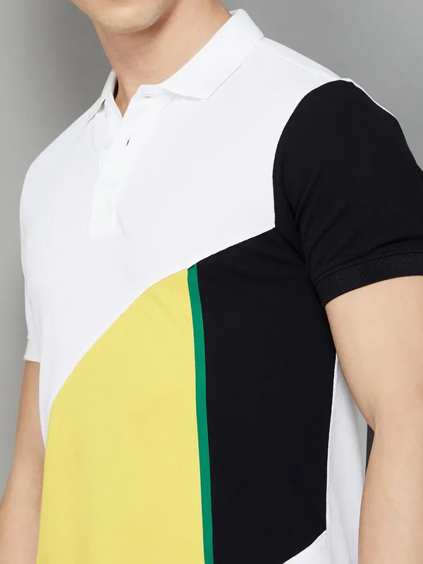 UCB white colorblock polo t-shirt
