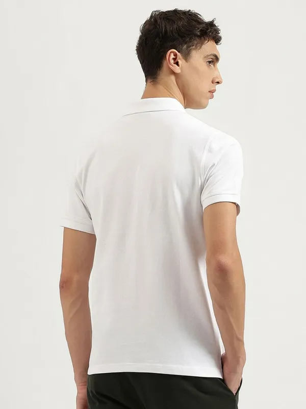 UCB white cotton half slleve polo t-shirt