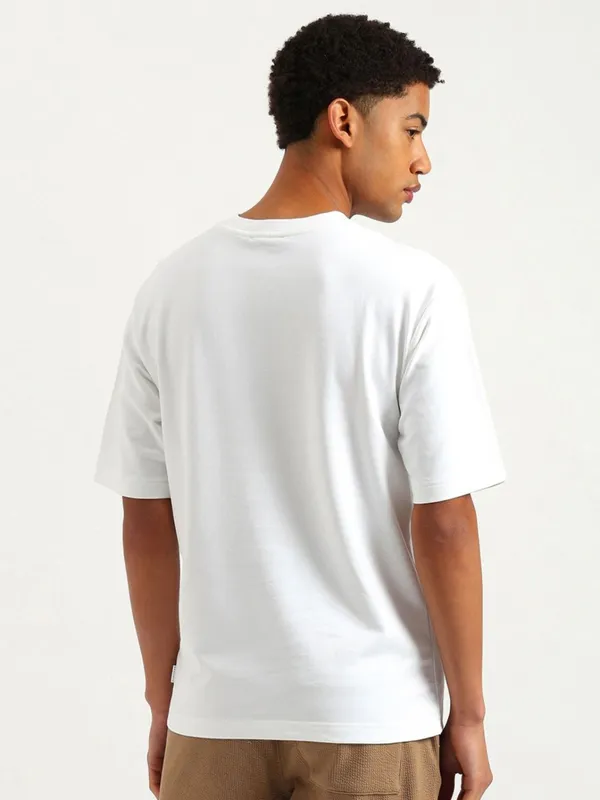 UCB white cotton t-shirt for men