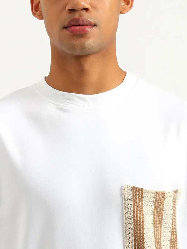 UCB white cotton t-shirt for men