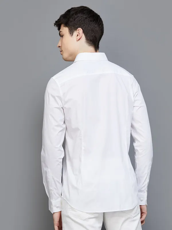 UCB white plain cotton shirt for casual