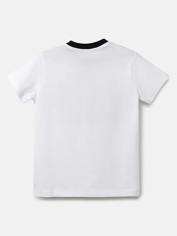 UCB white printed casual t shirt
