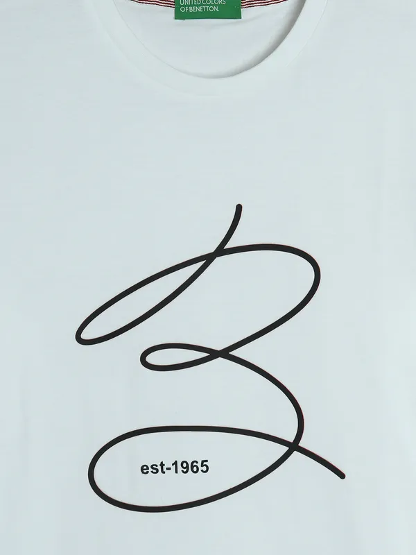 UCB white printed cotton casual t-shirt