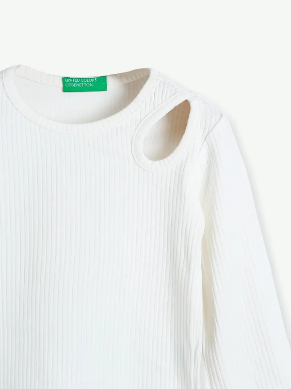 UCB white ribbed cotton top