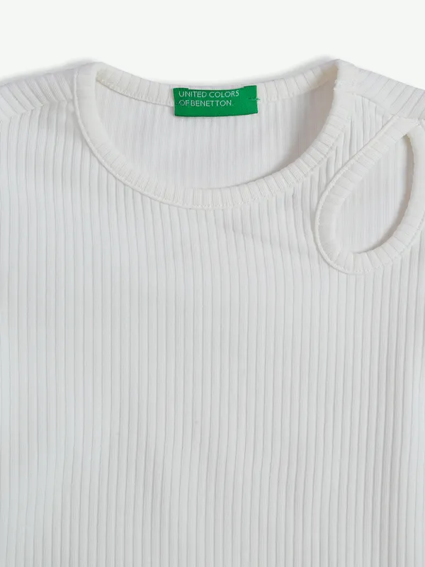 UCB white ribbed cotton top