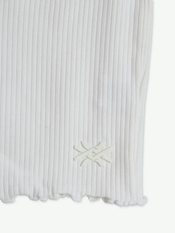 UCB white ribbed cotton top