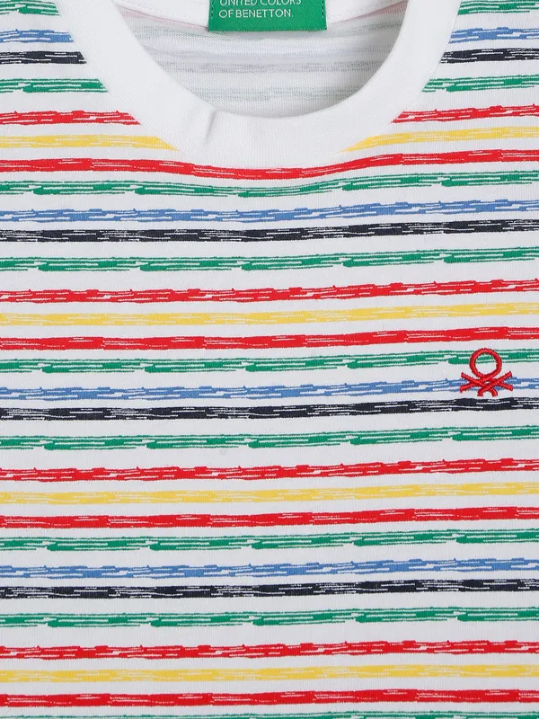 UCB white stripe cotton t-shirt