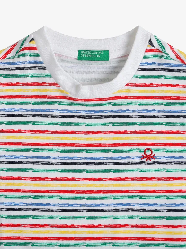 UCB white stripe cotton t-shirt