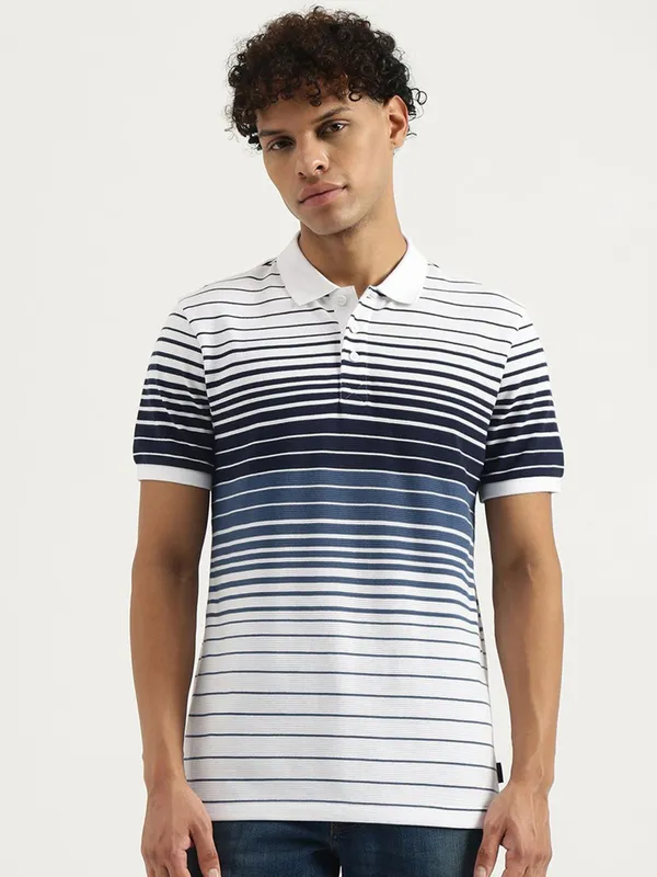 UCB white stripe cotton t-shirt for men