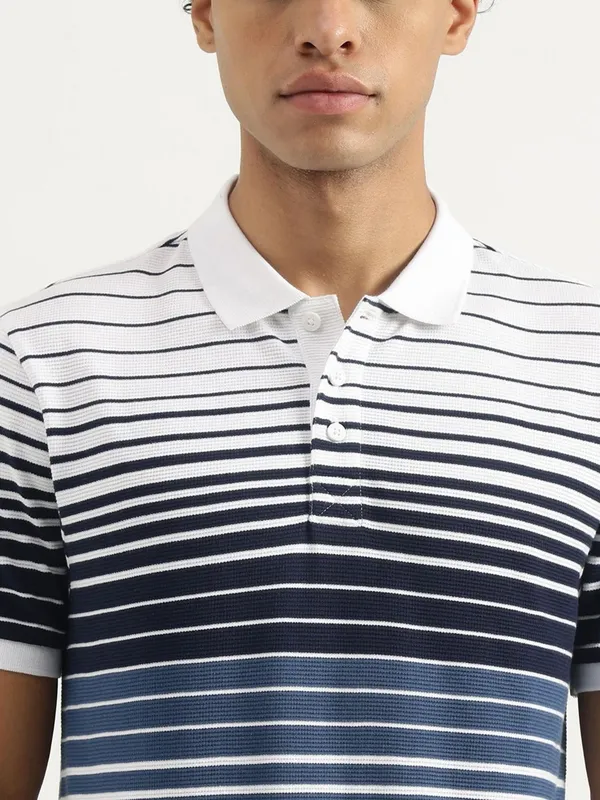 UCB white stripe cotton t-shirt for men