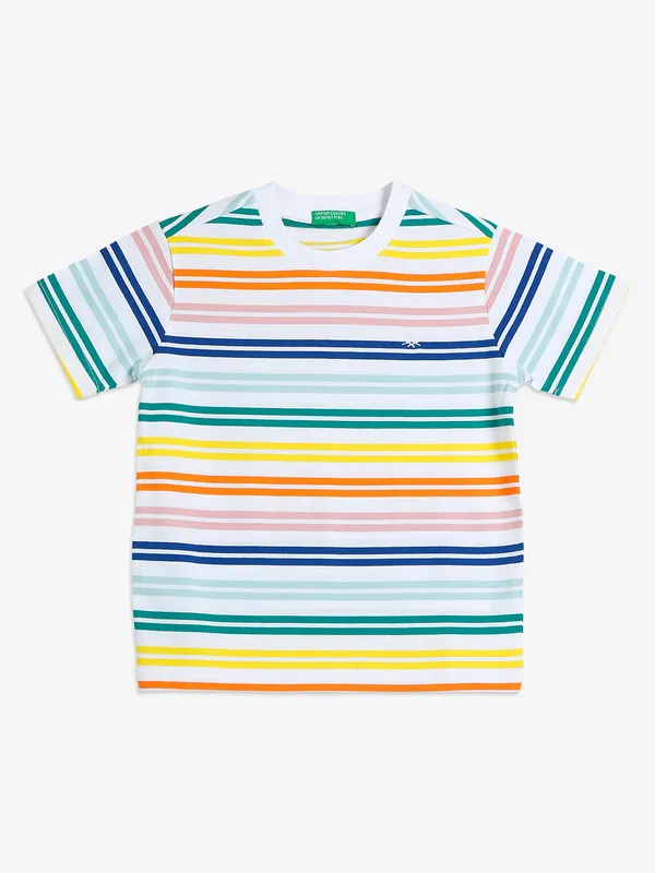 UCB white stripe cotton casual t shirt