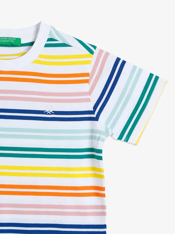 UCB white stripe cotton casual t shirt