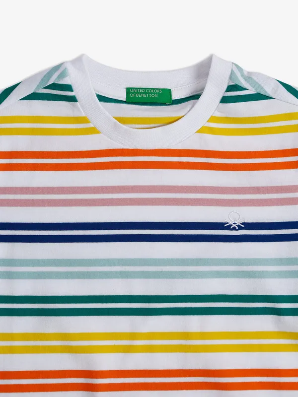 UCB white stripe cotton casual t shirt